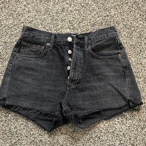Agolde Parker Short Washed Black - 25